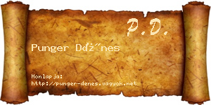 Punger Dénes névjegykártya